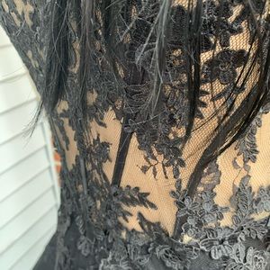 black lace prom dress